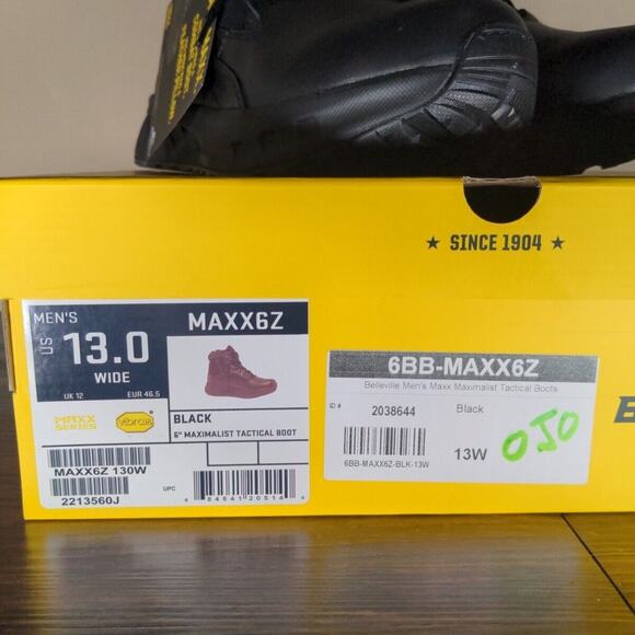 Belleville Tactical Research Maximalist Men Boots MAXX6Z Black Leather 6" 13W - Picture 2 of 10